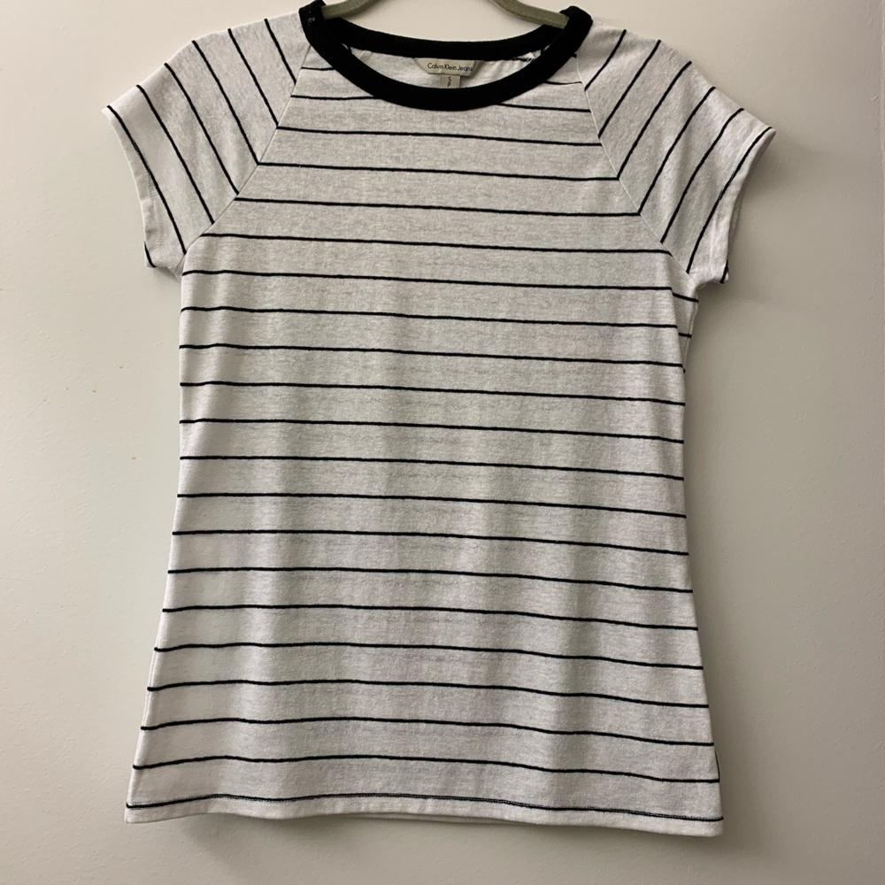 Calvin Klein Jeans Striped Linen blend T-shirt
